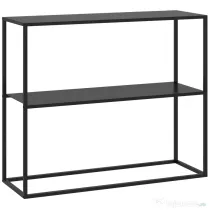 HOMCOM Masa Consola Masa Nordica pentru Hol cu Cadru din Otel Raft Deschis Masa de Canapea Ingusta pentru Camera de Zi Intrare Negru