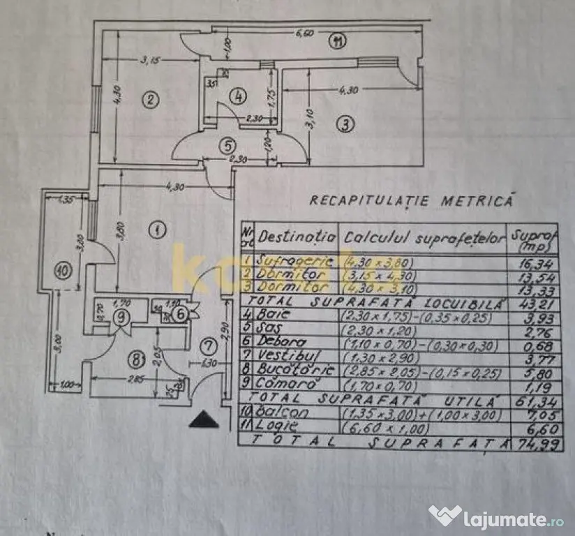 APARTAMENT 3 CAMERE 75MP | BARBU VACARESCU | 2 BALCOANE |...