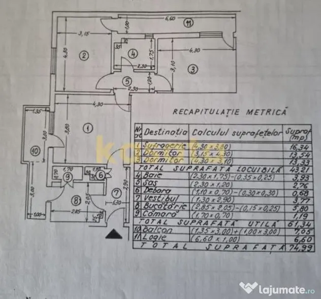 APARTAMENT 3 CAMERE 75MP | BARBU VACARESCU | 2 BALCOANE |...
