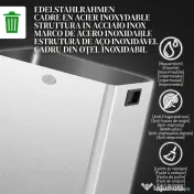 HOMCOM Coș de Gunoi cu 2 Compartimente de 20L cu Închidere Silențioasă, din Oțel Inoxidabil și PP, 45.8x36x51.6 cm 