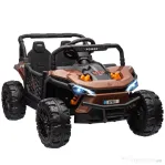 AIYAPLAY Mașină electrică pentru copii UTV buggy electric pentru copii cu telecomandă 2.4Ghz 2 motoare 103L x 69l x 59H cm maro