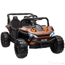 AIYAPLAY Mașină electrică pentru copii UTV buggy electric pentru copii cu telecomandă 2.4Ghz 2 motoare 103L x 69l x 59H cm maro
