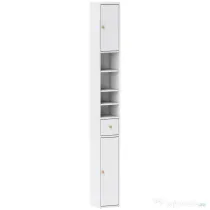Homcom Dulap inalt Baie – Alb, Cu Sertar & Rafturi Deschise, 178 cm