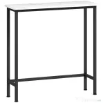 HOMCOM Masă consolă de intrare cu blat cu efect de marmură, din lemn și oțel, 75x24x76 cm, alb și negru