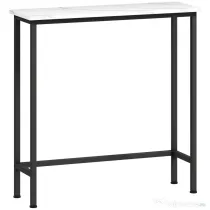 HOMCOM Masă consolă de intrare cu blat cu efect de marmură, din lemn și oțel, 75x24x76 cm, alb și negru
