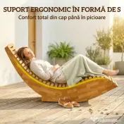 Outsunny Set de 2 Balansoare de Exterior, Șezlonguri Pliabile Ergonomice din Lemn de Acacia, Natural. 