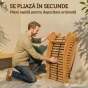 Outsunny Set de 2 Balansoare de Exterior, Șezlonguri Pliabile Ergonomice din Lemn de Acacia, Natural. 