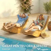 Outsunny Set de 2 Balansoare de Exterior, Șezlonguri Pliabile Ergonomice din Lemn de Acacia, Natural. 