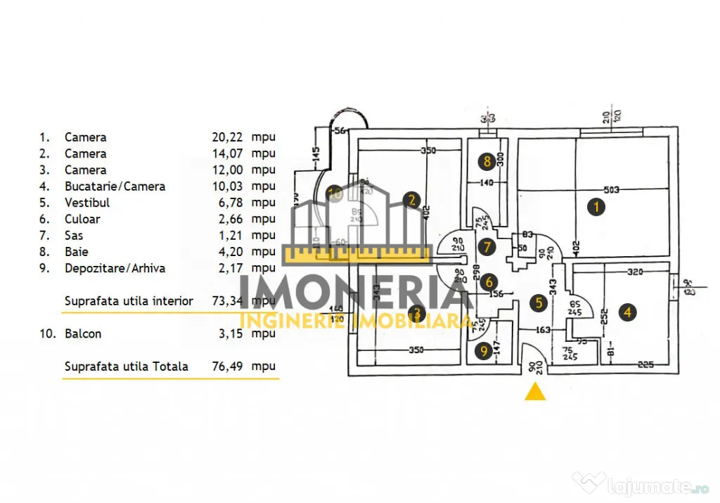 Birou 3-4 camere-decomandat-AC-Anastasie Panu-0% comision