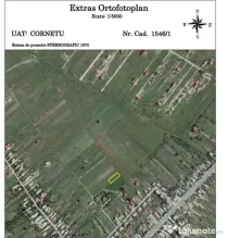 Teren 822 mp Cornetu, Ilfov – extravilan lipit de intravilan, acte la zi