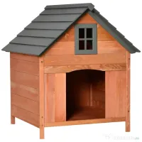 Pawhut Cusca Lemn 81×91×98 cm – Pentru Caini pana la 30 kg