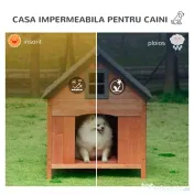 Pawhut Cusca Lemn 81×91×98 cm – Pentru Caini pana la 30 kg