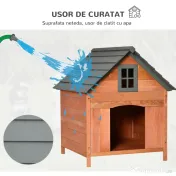 Pawhut Cusca Lemn 81×91×98 cm – Pentru Caini pana la 30 kg