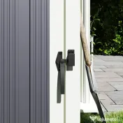 Outsunny Acoperitor pentru Tomberoane de Exterior cu 2 Compartimente, Capac Rabatabil 180°, din Oțel Galvanizat, pentru Grădină sau Patio, 146x81x122 cm, Gri Închis