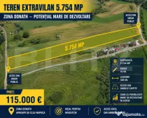 Teren de vanzare, 5754 mp, acces două drumuri, zonă Donath