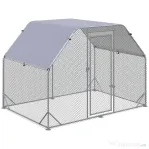 PawHut Cos pentru gaini cu acoperis, Cotet cu intrare walk in pentru 4-6 gaini, Casa pentru gaini, in aer liber, 280x190x195 cm