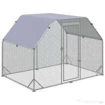 PawHut  Cos pentru gaini cu acoperis, Cotet cu intrare walk in pentru 4-6 gaini, Casa pentru gaini, in aer liber, 280x190x195 cm