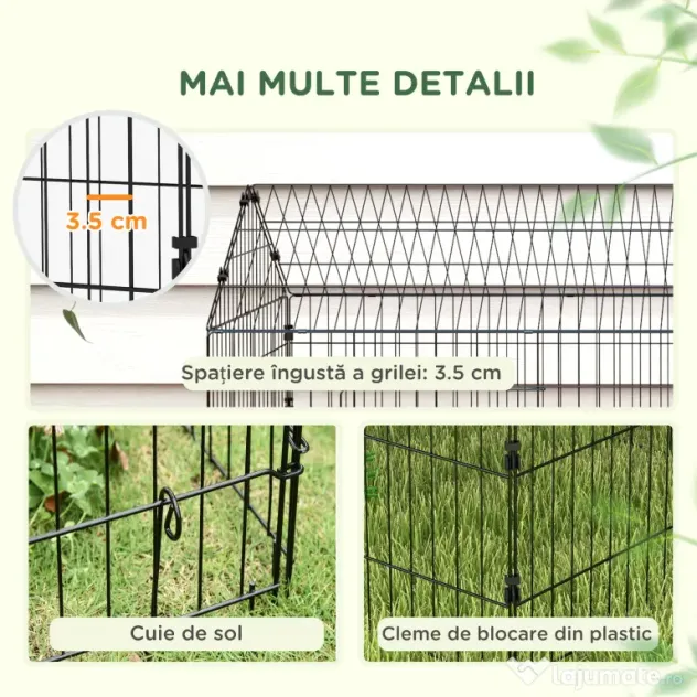 PawHut Cușcă pentru Iepuri de Exterior și Interior cu Acoperiș, 220x85x103cm, Argintiu