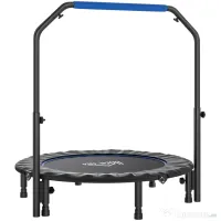 HOMCOM Trambulină Mini Fitness Pliabilă 45", cu Mâner Reglabil din Spumă, Albastru