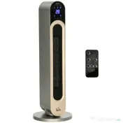 HOMCOM Incalzitor electric oscilant cu 3 moduri de incalzire cu temperatura reglabila si telecomanda, din ABS, Φ25x73,5 cm, argintiu 