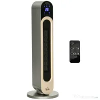 HOMCOM Incalzitor electric oscilant cu 3 moduri de incalzire cu temperatura reglabila si telecomanda, din ABS, Φ25x73,5 cm, argintiu 