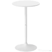 HOMCOM, Masă de Bar, Cu Blat Rotund și Bază, MDF, Oțel, 60 x 60 x 102 cm, Alb 