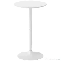 HOMCOM, Masă de Bar, Cu Blat Rotund și Bază, MDF, Oțel, 60 x 60 x 102 cm, Alb 