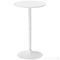 HOMCOM, Masă de Bar, Cu Blat Rotund și Bază, MDF, Oțel, 60 x 60 x 102 cm, Alb