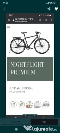 Vând Raleigh Nightflight Premium – Eleganță, Viteză și Confort Urban!