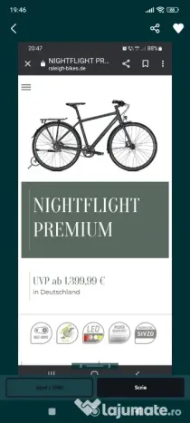 Vând Raleigh Nightflight Premium – Eleganță, Viteză și Confort Urban!