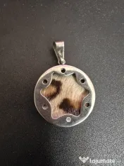 Pandantiv argint unicat cu blanita naturala 3.5 cm 