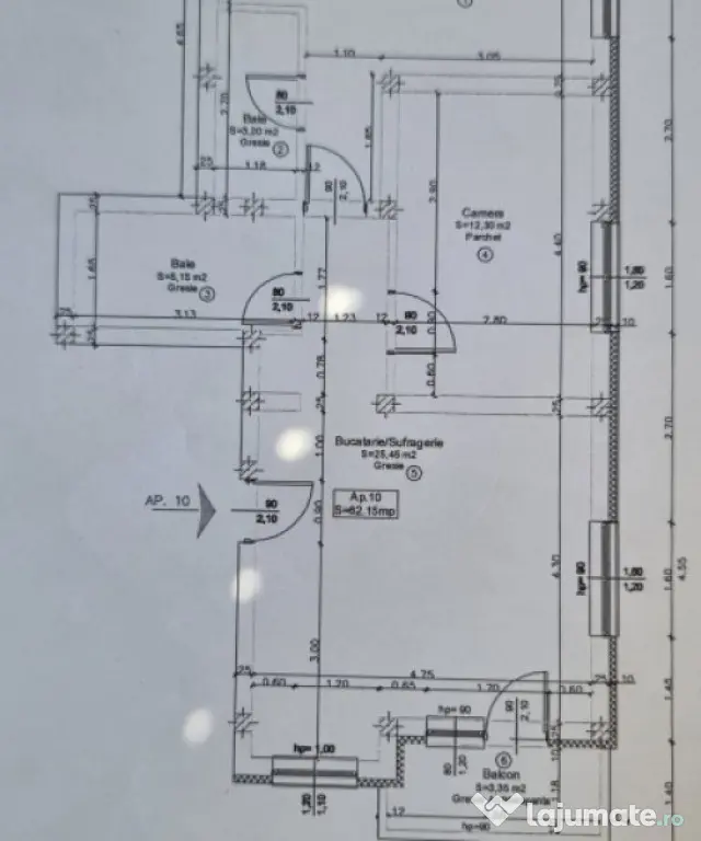 Apartament 3 CAMERE, SU 65MP, ZONA CETĂȚII