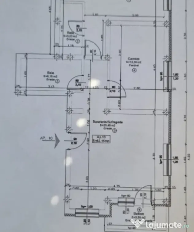 Apartament 3 CAMERE, SU 65MP, ZONA CETĂȚII