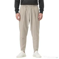 Pantaloni Lungi Ușor Slim Bărbați Camel cu Șnur Lung și Buzunar la Spate