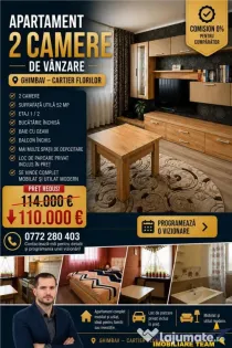 Apartament 2 camere decomandat mobilat si utilat, cu parcare