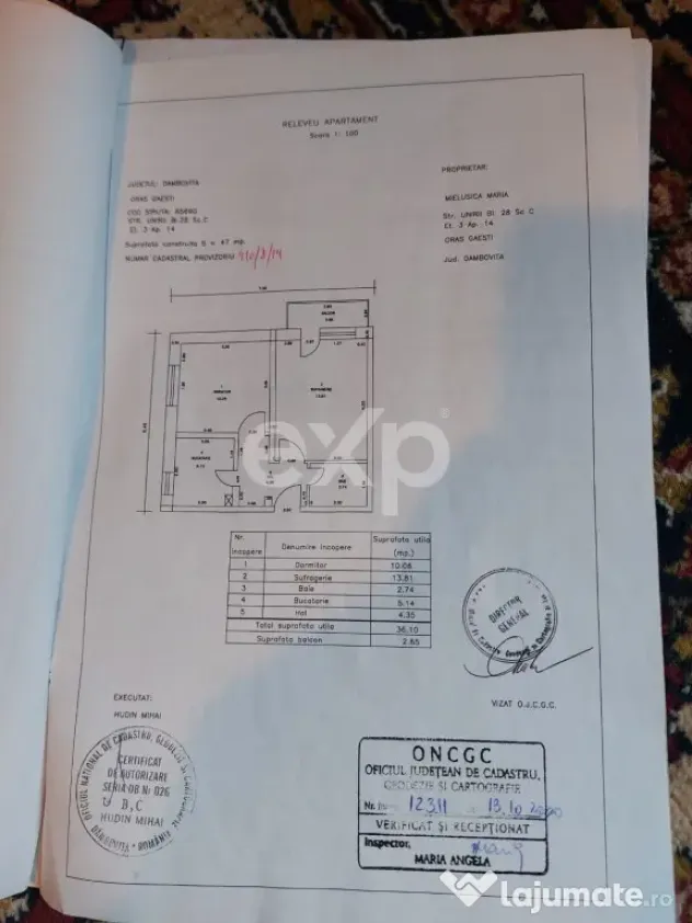 Vanzare 2 camere curat liber decomandat et 3 central Gaesti