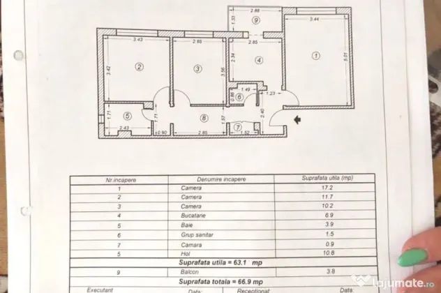 Poarta 6, apartament decomandat cu 3 camere - Constanta (Constanta)