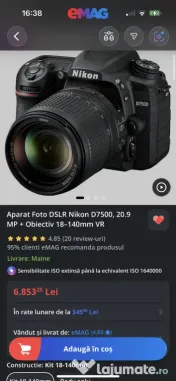 Nikon D7500 desigilat cu garantie eMag încă 17+ luni 