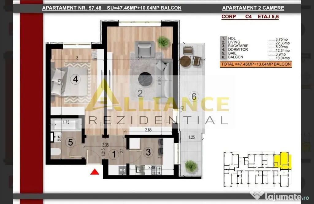 NOU Metrou Berceni Apartament 2 camere 57.5 str Biruintei