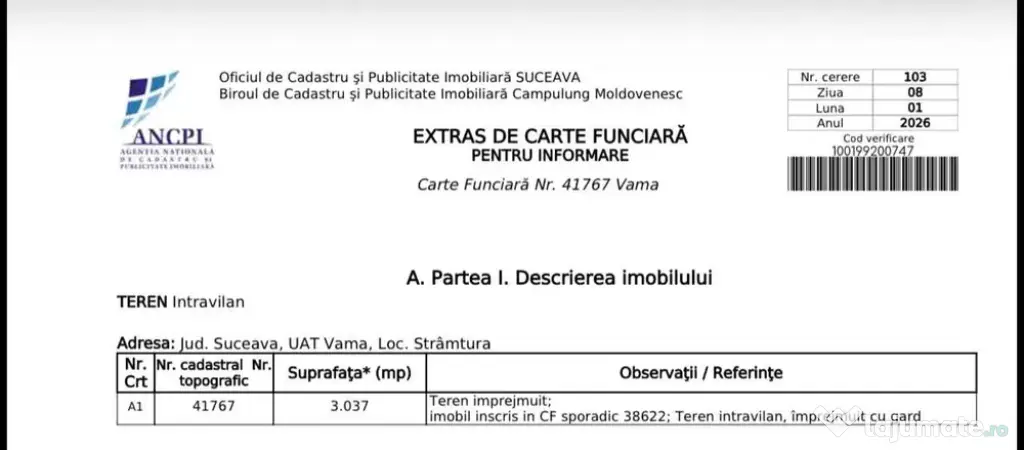 Teren Intravilan 3037 mp