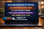 Instalare WINDOWS 11*10 Pro OFFICE2024 licente soft la domiciliul clientului 