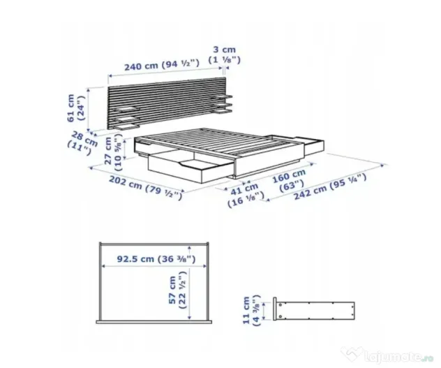 Pat Ikea Mandal + somiera + saltea