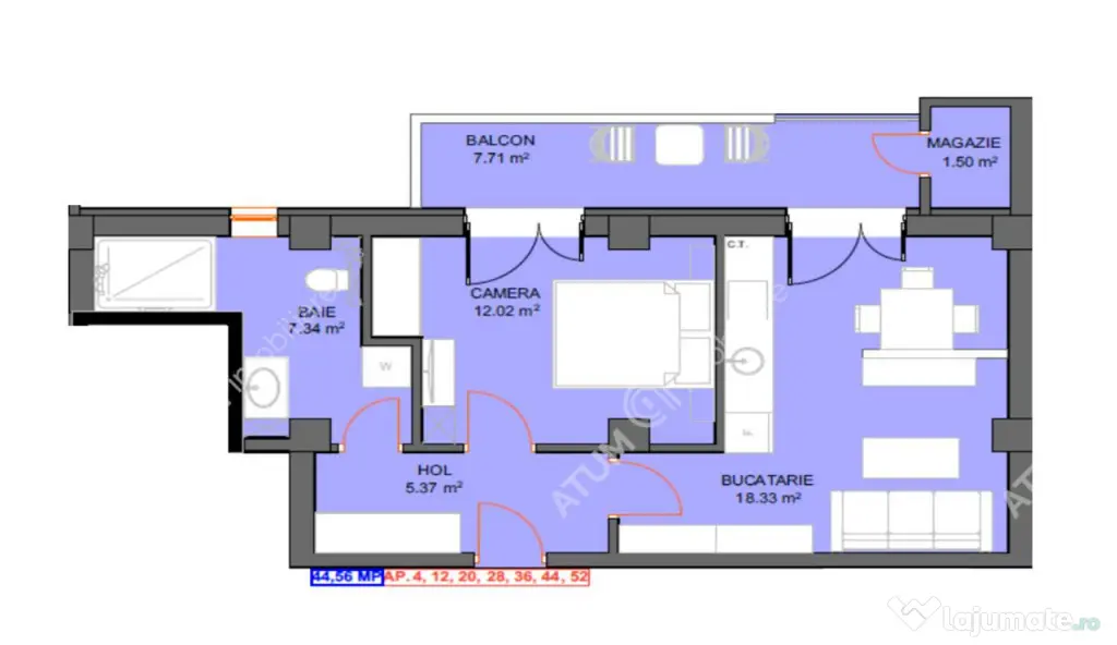 Apartament cu 2 camere balcon loc parcare zona Doamna Stanca - Sibiu (Sibiu)