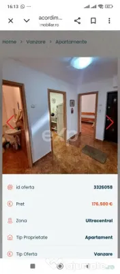 De vânzare apartament 4 camere decomandate, central, langa