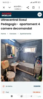 De vânzare apartament 4 camere decomandate, central, langa