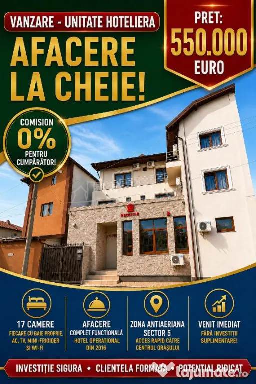 VANZARE - CLADIRE COMERCIALA - HOTEL - PRETABIL SI PENTRU - Bucuresti (Bucuresti-Ilfov)