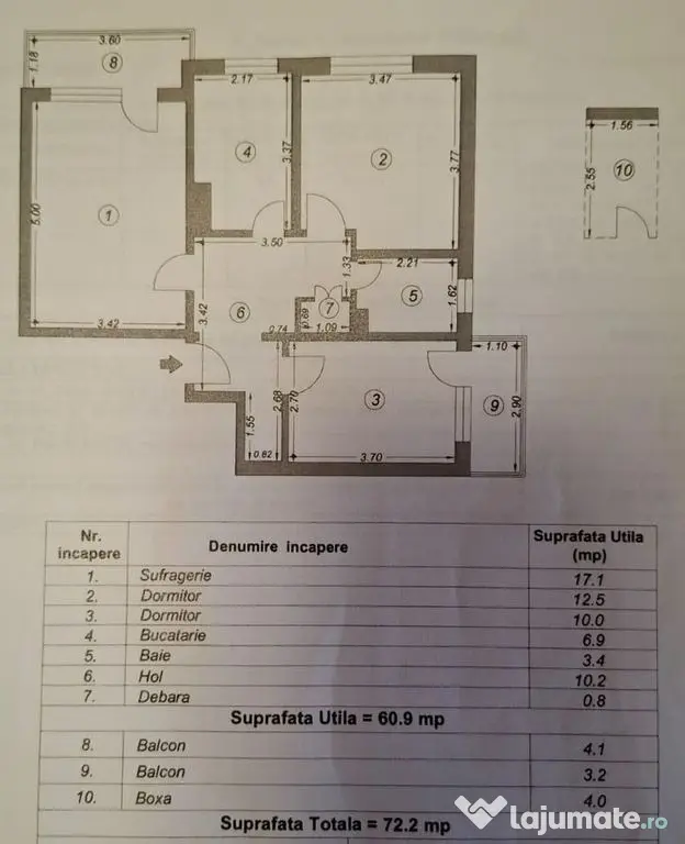 Apartament 3 camere 2 balcoane centrala gaz Tomis Nord - Constanta (Constanta)
