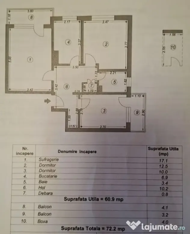 Apartament 3 camere 2 balcoane centrala gaz Tomis Nord - Constanta (Constanta)