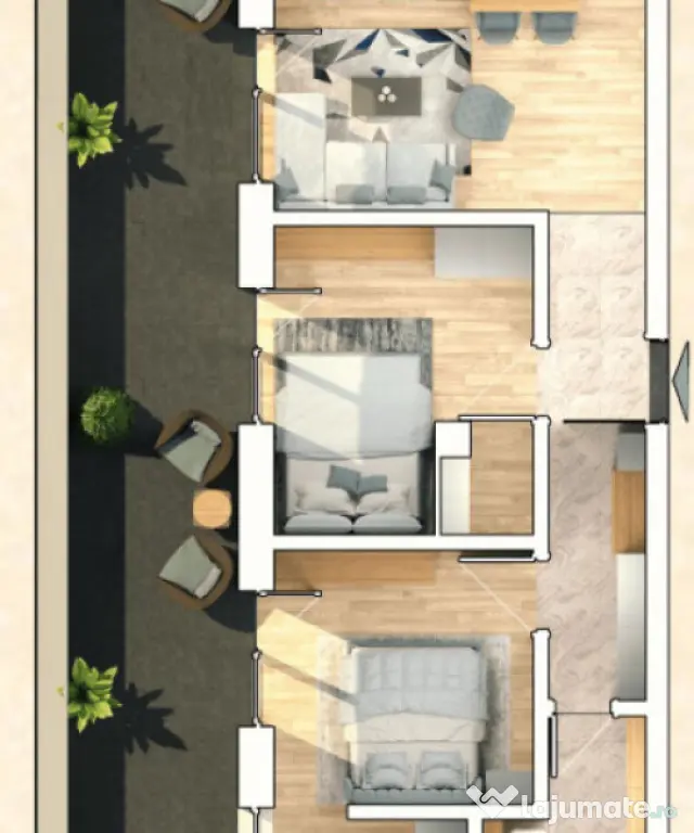 Apartament 3 camere, 55,05mp, 26,91mp TERASA, Sannicoara - Sannicoara (Cluj)