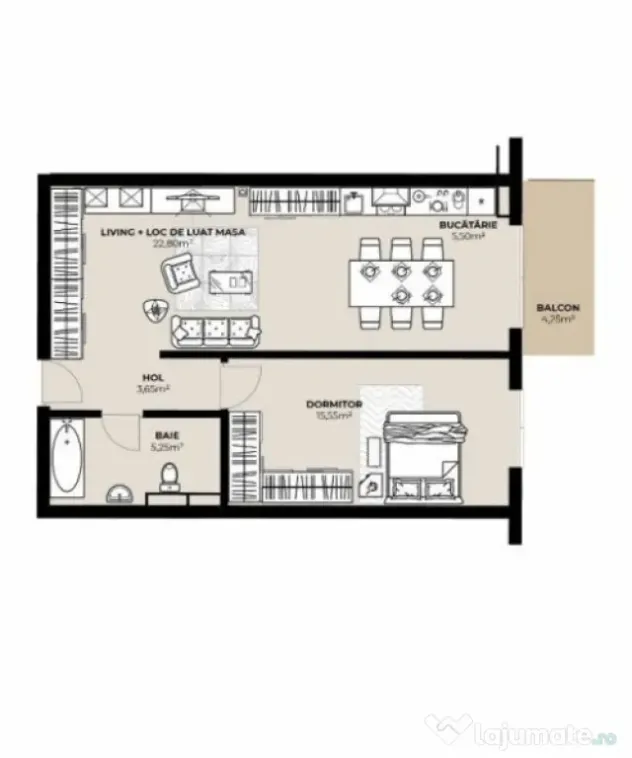 Apartament 2 camere , 48 MP, Ansamblu in constructie, zona B - Cluj-Napoca (Cluj)